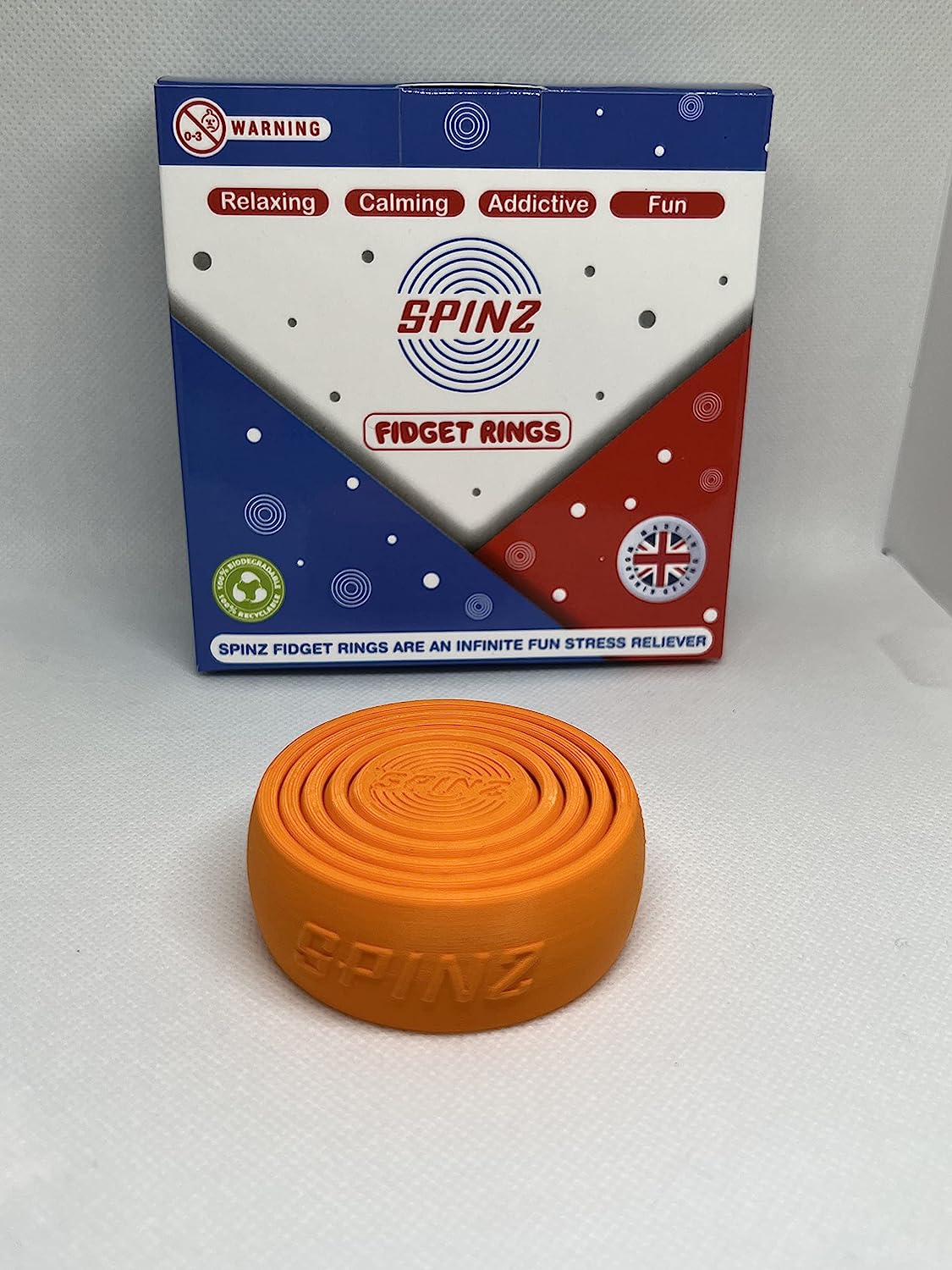 Spinz Fidget Rings Toy Orange  RRP 3.99 CLEARANCE XL 2.99