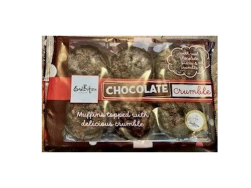Godbiten Chocolate Crumble Muffins 270g (July - Nov 23) RRP 2.39 CLEARANCE XL 89p or 2 for 1.50