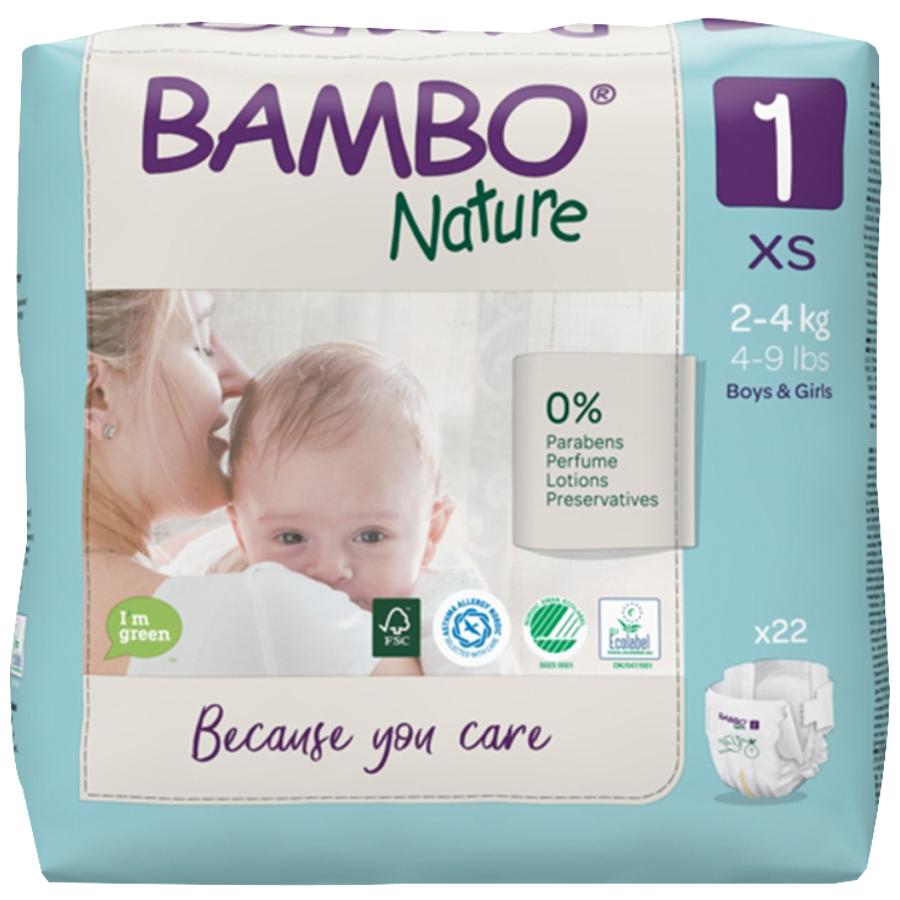 Bambo Nature Premium Eco Nappies Junior Size 1 XL 22 Pack 2-4kg RRP 4.84 CLEARANCE XL 3.99