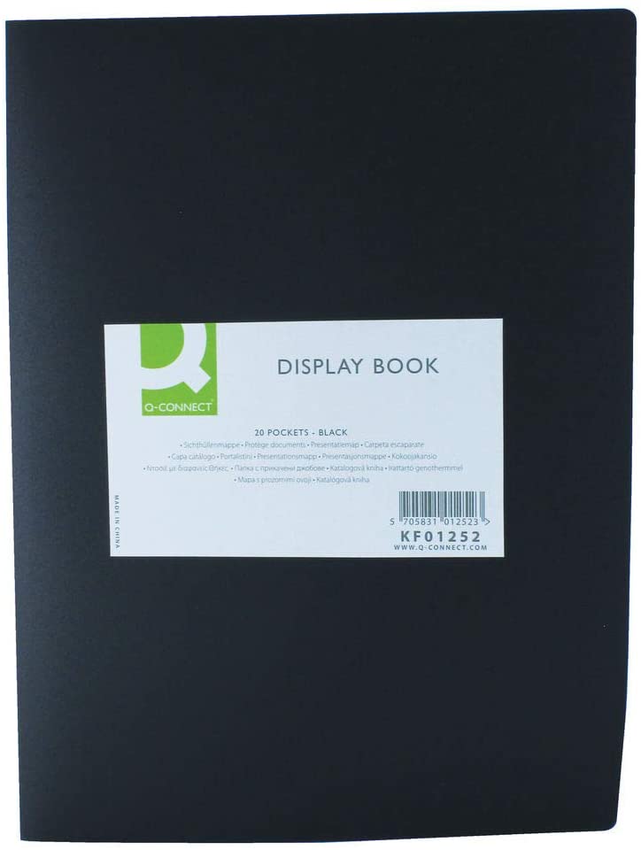 Q-Connect 20-Pocket Display Book - Black RRP 2.52 CLEARANCE XL 1.49