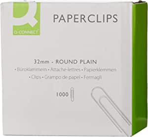 Q-Connect Paperclips Plain 32mm RRP 5.64 CLEARANCE XL 3.99