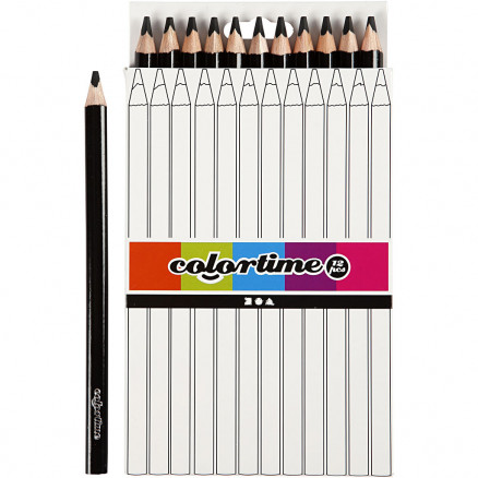 Colourtime 12 Pack Black Jumbo Colouring Pencils RRP 3.99 CLEARANCE XL 2.99