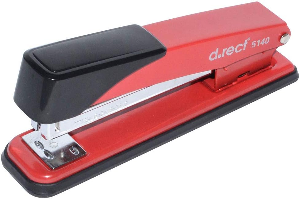 D.rect Office Stapler 5140 Ergonomic Metal Case Red RRP 7.77 CLEARANCE XL 5.99
