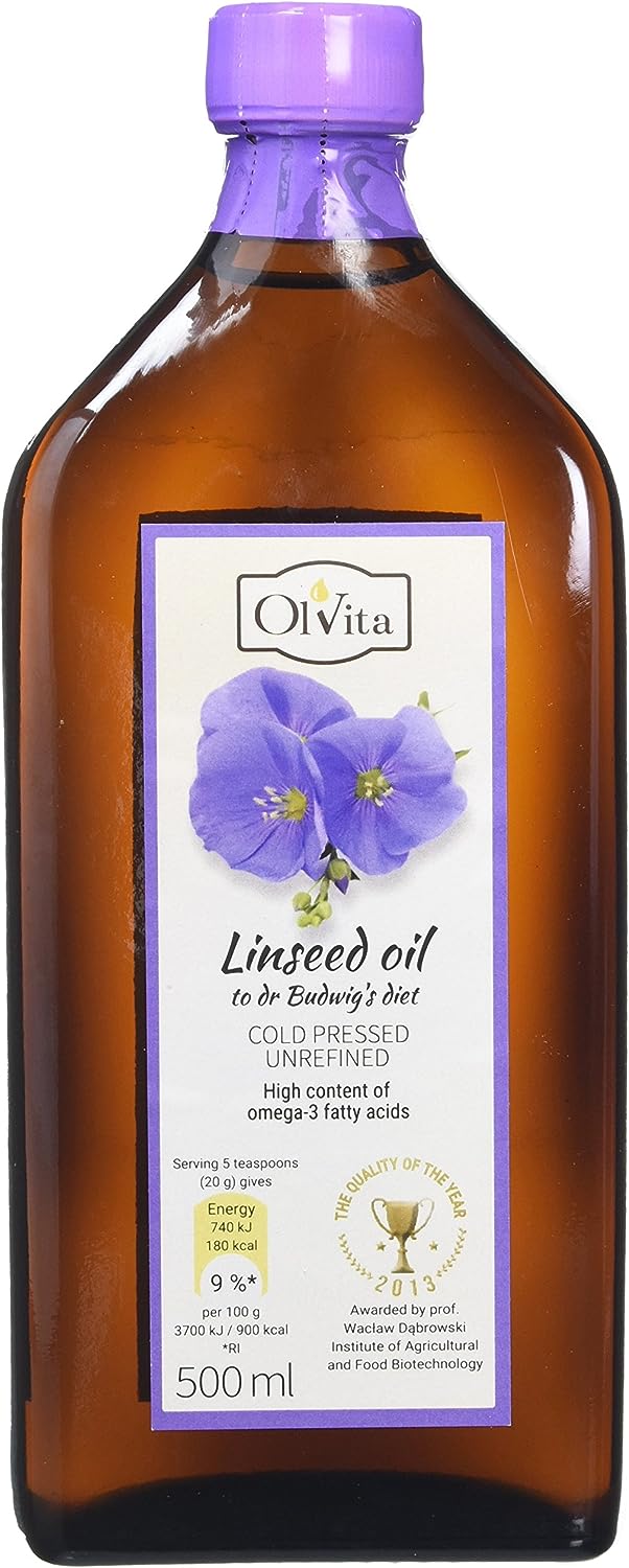 Ol'Vita Linseed Oil to Dr Budwig Diet Cold-Pressed High omega-3 fatty acids 500ml RRP 16.99 CLEARANCE XL 9.99