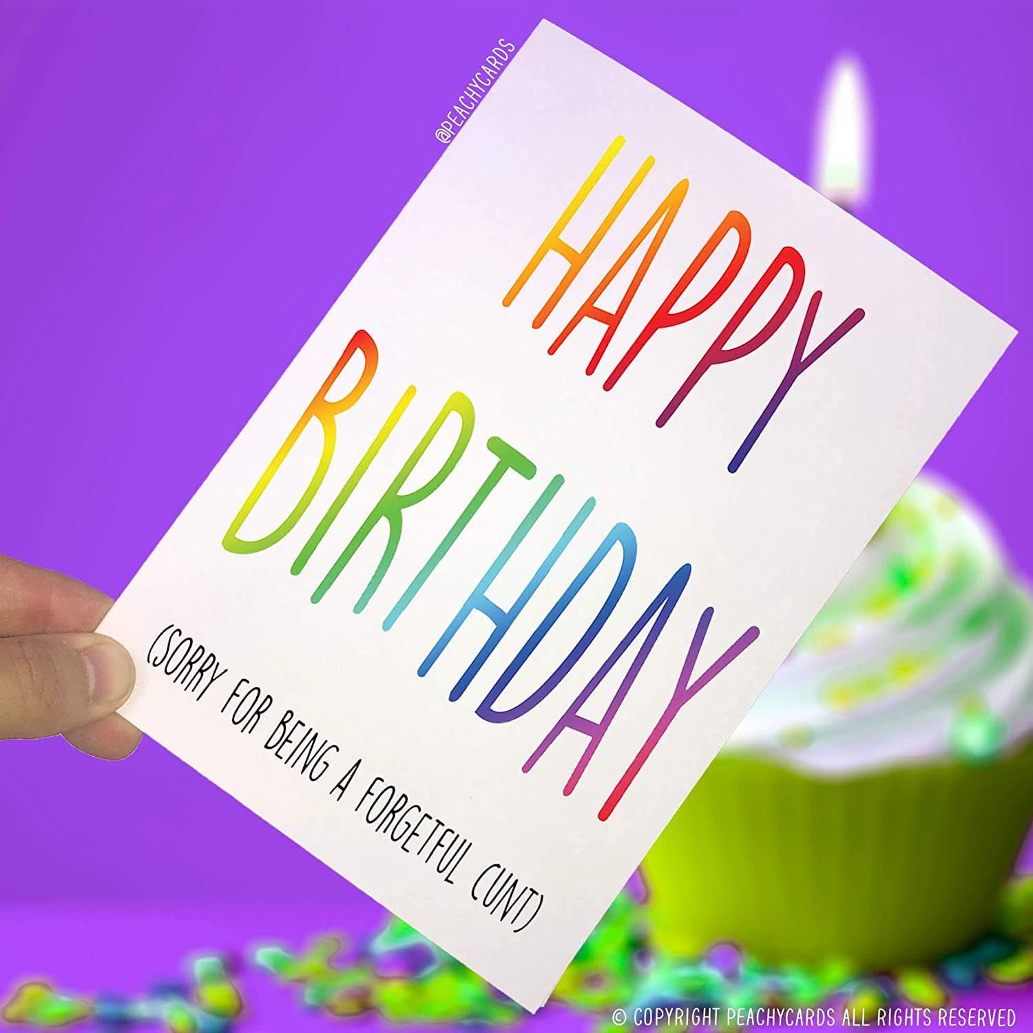 Peachy Antics ''Happy Birthday (Sorry For Being A Forgetful Cunt)'' Card RRP 2.21 CLEARANCE XL 99p