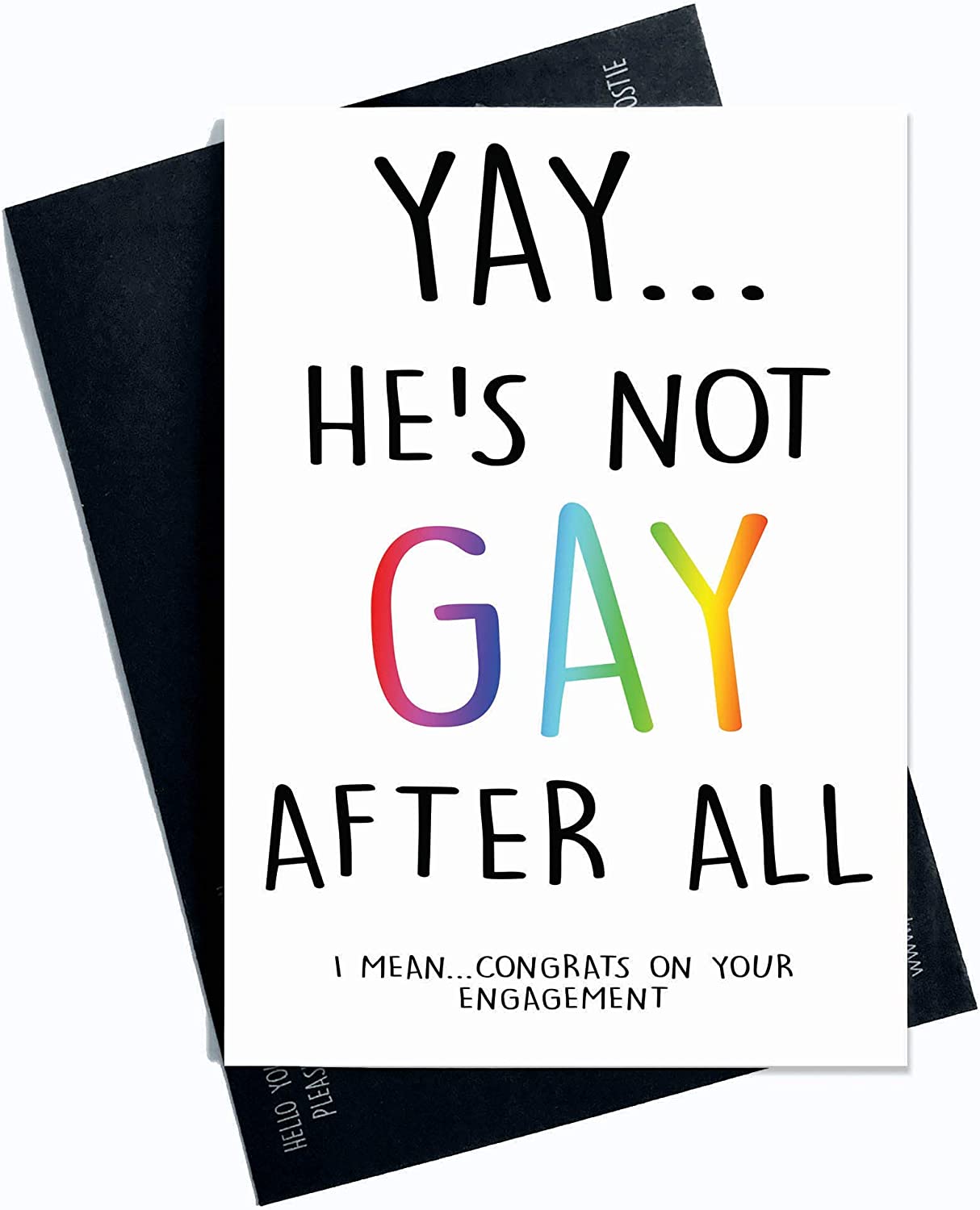 Peachy Antics ''Yay He's Not Gay After All'' Engagement Card RRP 2 CLEARANCE XL 1.50