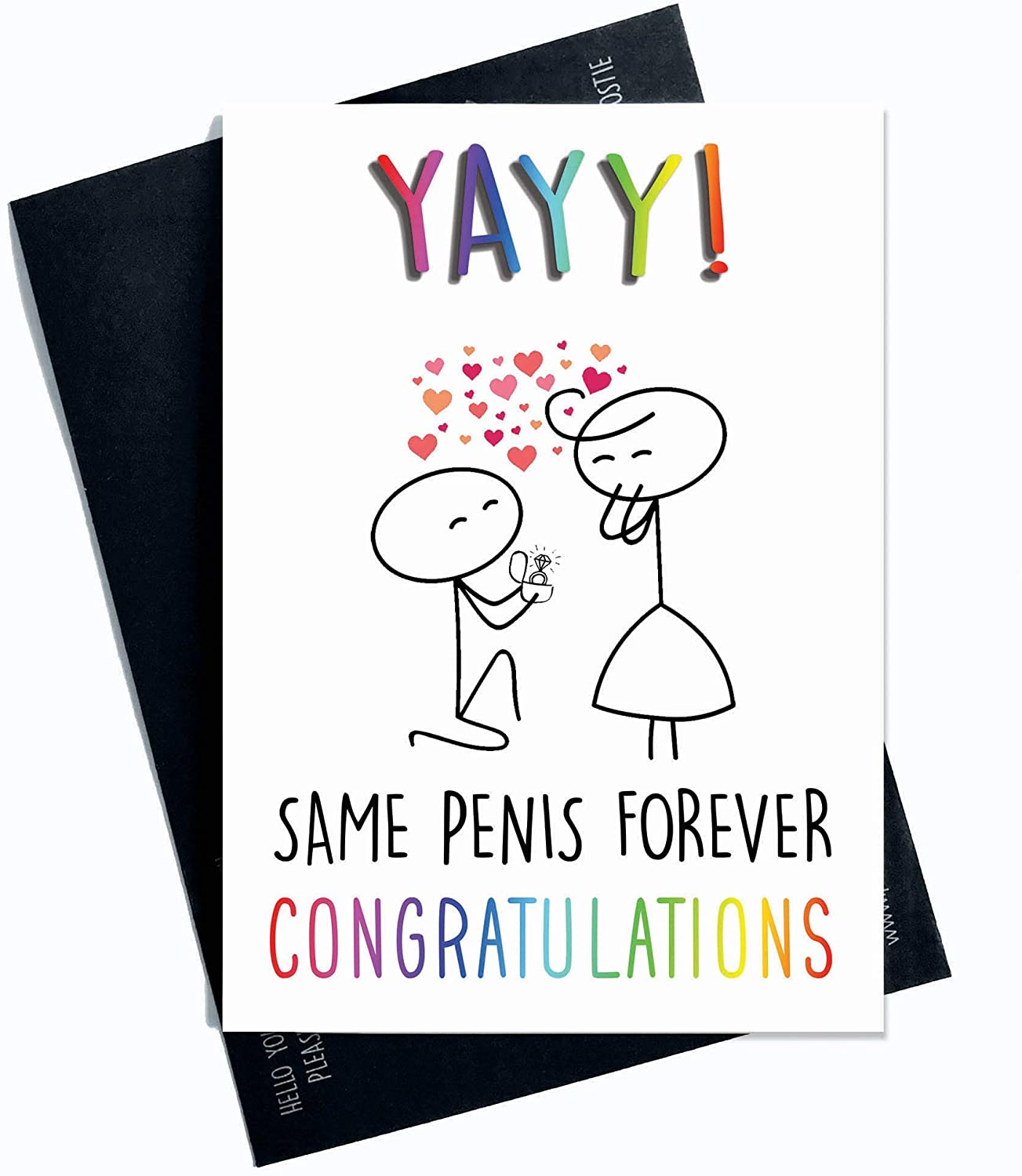 Peachy Antics ''Yayy! Same Penis Forever Congratulations'' Engagement Card RRP 2.88 CLEARANCE XL 1.99