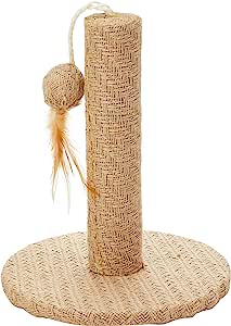 Nature First'' Morfe Scratch Post with Hanging Teaser for Cats RRP 10.99 CLEARANCE XL 7.99