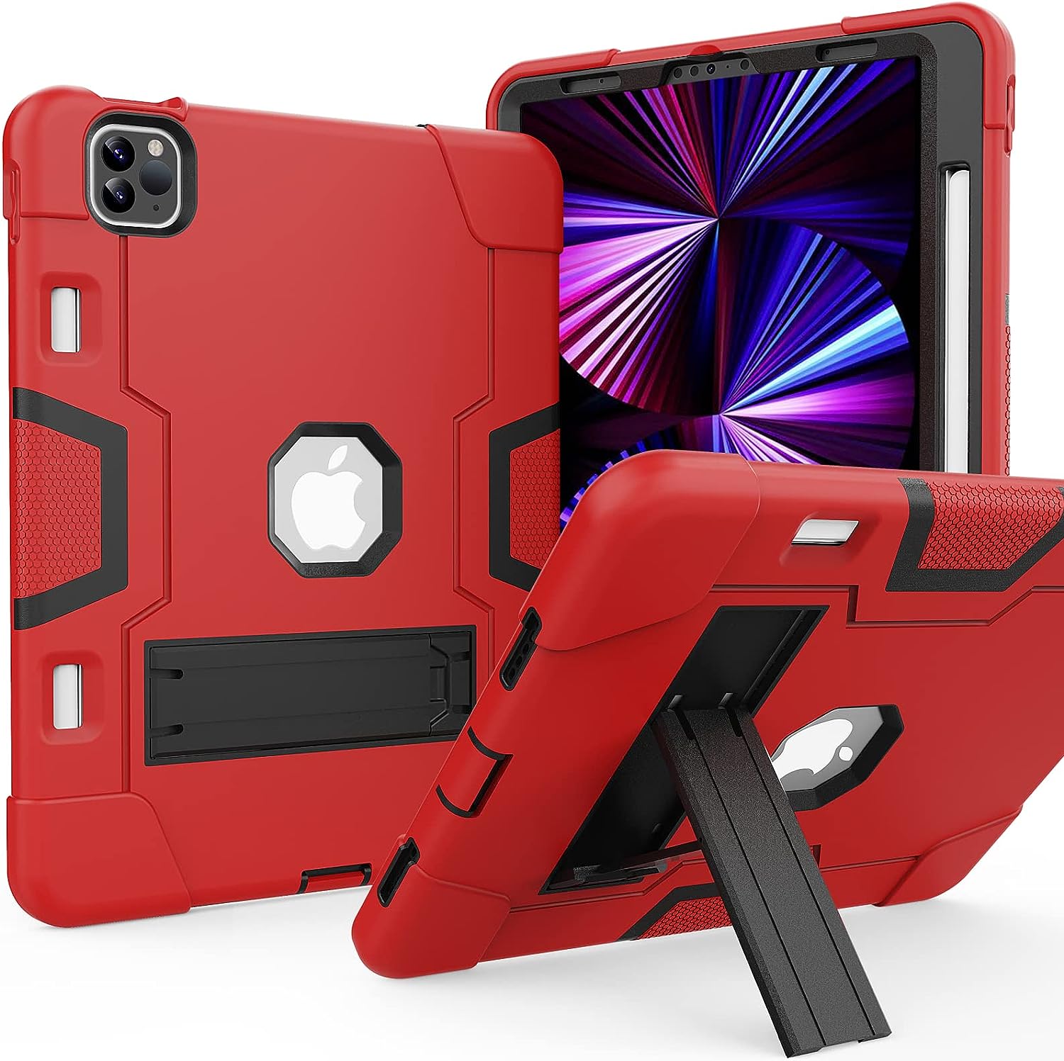 iPad Air 4th Generation 10.9 inch Case Red & Black with Kickstand RRP 10.83 CLEARANCE XL 7.99