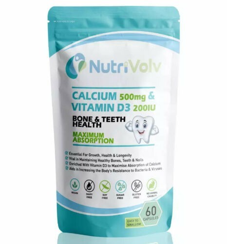 Nutrivolv Calcium & Vitamin D3 Bone & Teeth Health 60 Capsules RRP 9.99 CLEARANCE XL 3.99
