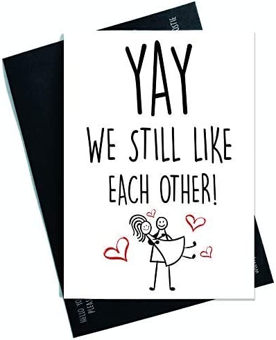 Peachy Antics Funny Relationship Card ''Yay We Still Like Each Other!'' RRP 4.81 CLEARANCE XL 1.99