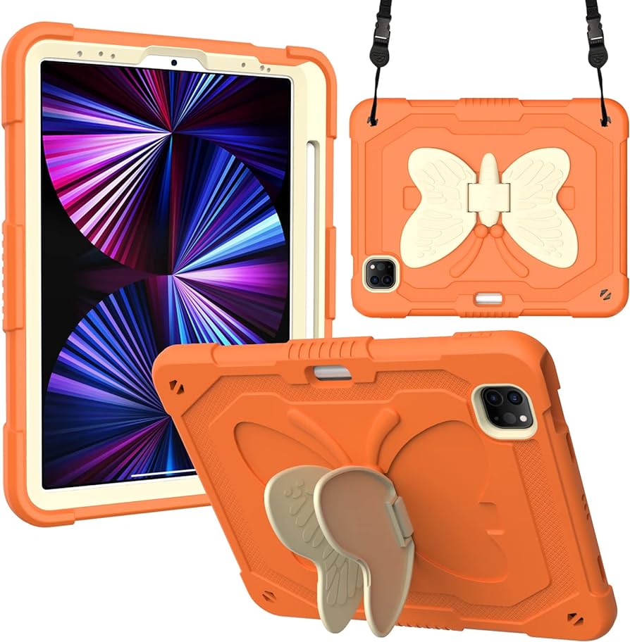 iPad Air 4/5 10.9 Inch Orange Case Butterfly Kickstand RRP 24.99 CLEARANCE XL 19.99