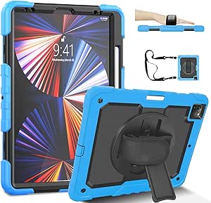 iPad Pro 12.9 Inch Case Light Blue & Black with Black Kickstand RRP 29.99 CLEARANCE XL 24.99