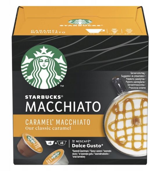 Nescafe Dolce Gusto Starbucks Caramel Macchiato 12x Coffee Pods RRP 4.50 CLEARANCE XL 2.99 or 2 for 5