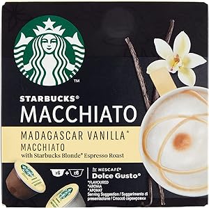 Nescafe Dolce Gusto Starbucks 12x Coffee Pods Macchiato Madagascar Vanilla RRP 4.50 CLEARANCE XL 2.99 or 2 for 5