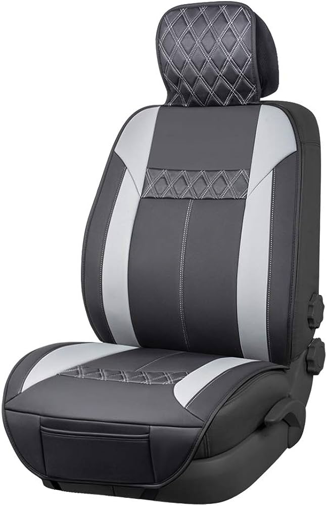Amazon Basics Deluxe Sideless Universal Fit Leatherette Seat Cover Black & Gray RRP 66.71 CLEARANCE XL 39.99
