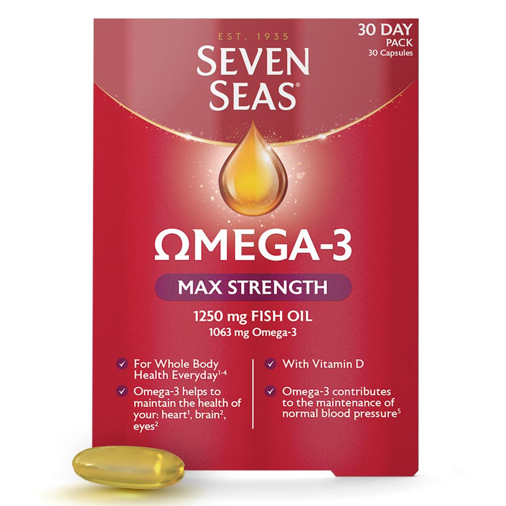 Seven Seas Omega-3 Max Strength with Vitamin D 30 Capsules RRP 17 CLEARANCE XL 13.99