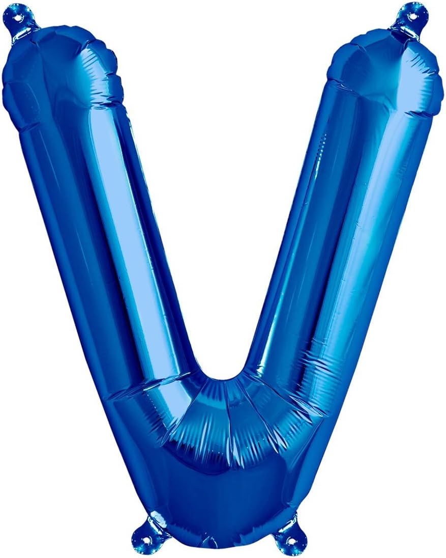 North Star Balloons 16 Inch Blue Foil Balloon V RRP 2.99 CLEARANCE XL 1.50