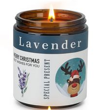 Amorxiao Lavender Scented Candle in Gift Box RRP 4.99 CLEARANCE XL 3.99