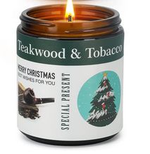 Amorxiao Teakwood & Tobacco Scented Candle in Gift Box RRP 4.99 CLEARANCE XL 3.99