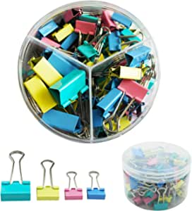 DDSTG Foldback Clips 15/19/25mm Assorted Colours Paper Clamps Binder - 82 Pack RRP 6.99 CLEARANCE XL 5.99