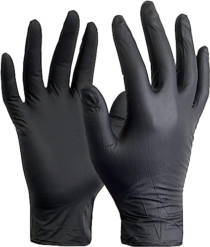 Sterling Protectives Large 100 Black Nitrile Powder Rubber Gloves RRP 6.75 CLEARANCE XL 5.99