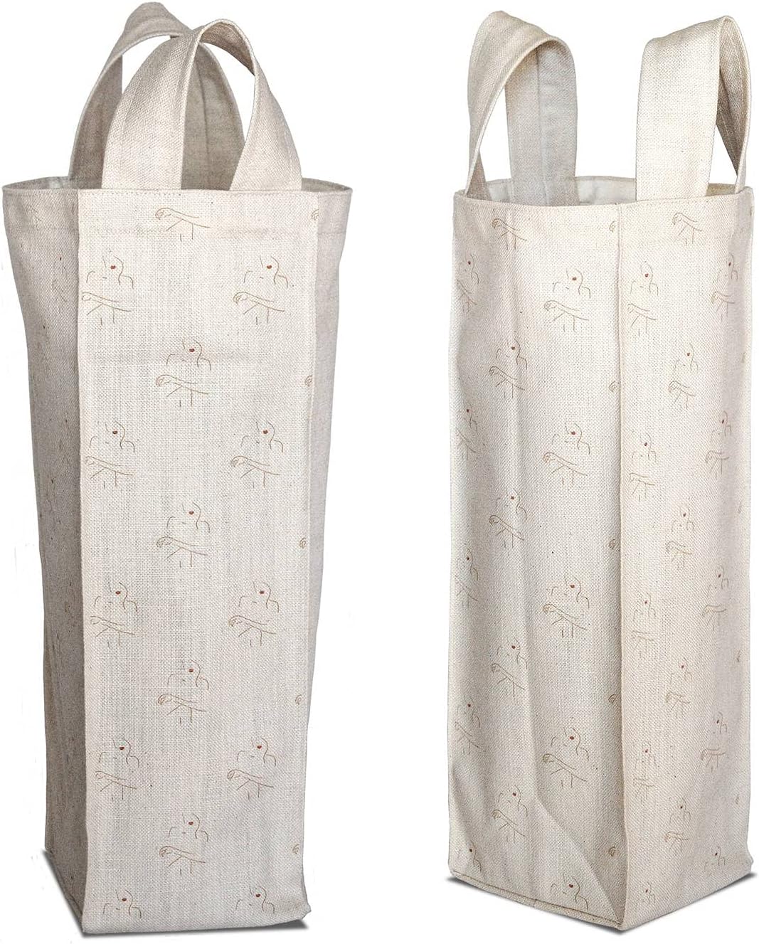 Bonamaison Digitally Printed 50% Cotton - 50% Polyester Sketch Design White Wine Bag RRP 3.57 CLEARANCE XL 2.99