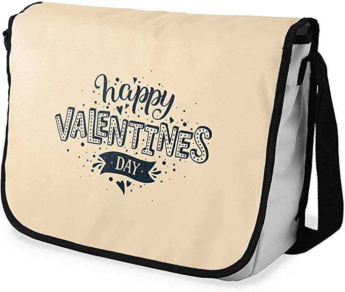 Bonamaison Digitally Printed Messenger Bag ''Happy Valentines Day'' RRP 14.84 CLEARANCE XL 4.99