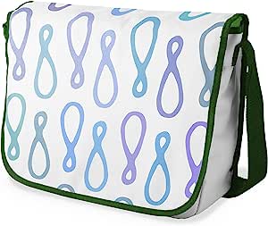 Bonamaison Blue & Purple Infinity Pattern Messenger School Bag w/ Khaki Strap RRP 16.91 CLEARANCE XL 9.99
