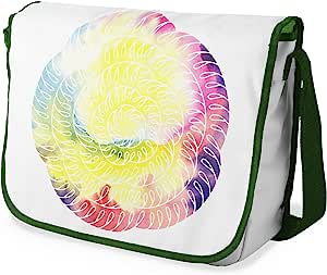 Bonamaison Multicolour Flower-esque Pattern Messenger School Bag w/ Khaki Strap RRP 16.91 CLEARANCE XL 9.99