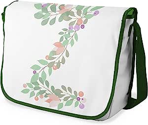 Bonamaison Berry Leaves Pattern Messenger School Bag w/ Khaki Strap RRP 16.91 CLEARANCE XL 9.99