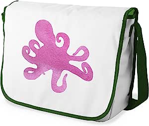 Bonamaison Purple Octopus Pattern Messenger School Bag w/ Khaki Strap RRP 16.91 CLEARANCE XL 9.99
