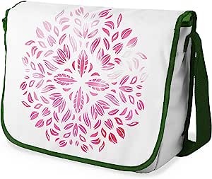 Bonamaison Pink Abstract Pattern Messenger School Bag w/ Khaki Strap RRP 16.91 CLEARANCE XL 9.99