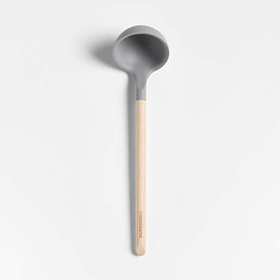 Deidentified Grey Silicone Ladle with Wooden Handle RRP 4.99 CLEARANCE XL 3.99