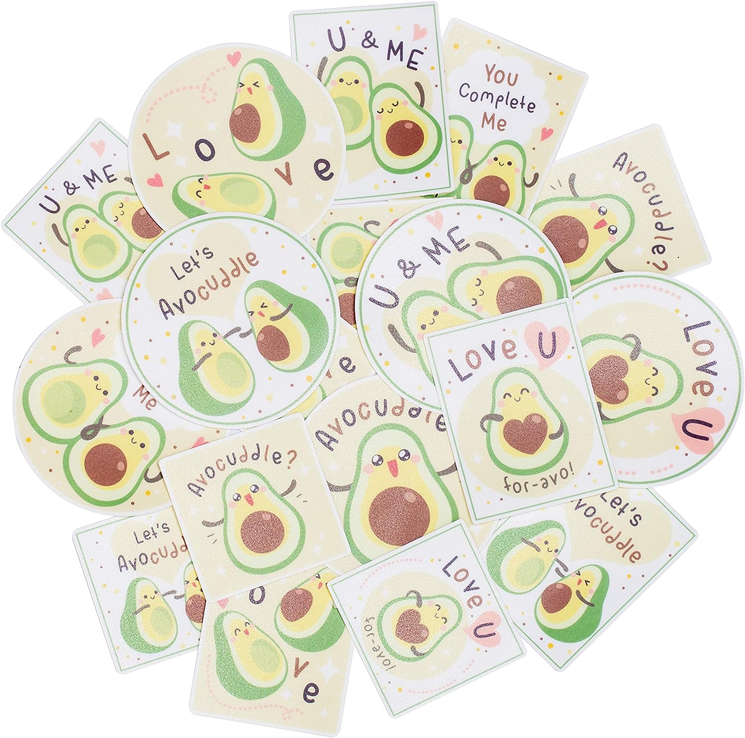 Navy Peony Funny Sweet Pea and Avocado Green Sticker Bundle 18 Pack RRP 6.99 CLEARANCE XL 4.99