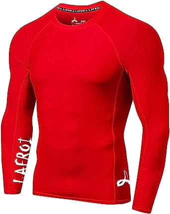 Lafroi Men's Long Sleeve Baselayer Performance Fit Asymmetric Red XXL CLYYB RRP 19.99 CLEARANCE XL 14.99