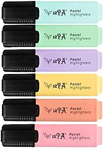 12PA Pastel Highlighters 6 Assorted Colours RRP 2.99 CLEARANCE XL 1.99