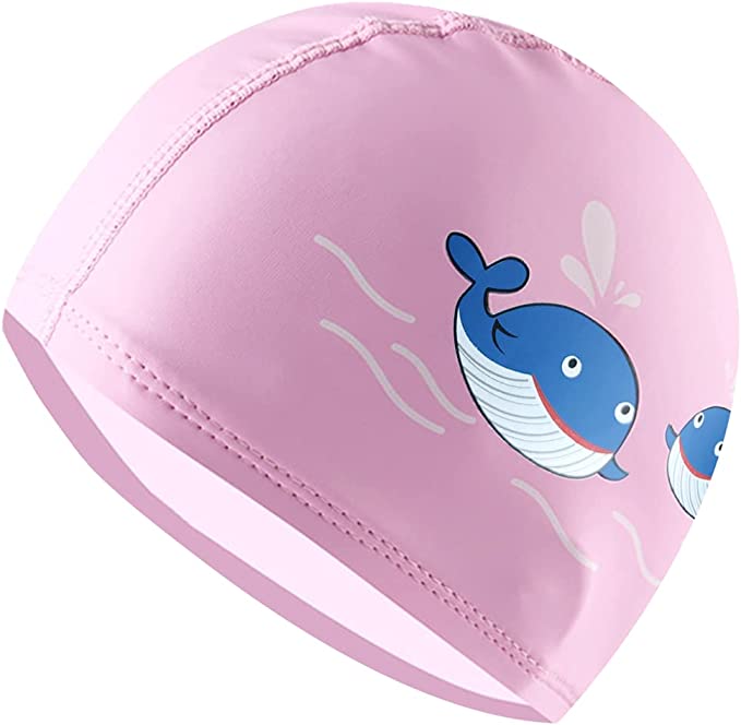Deidentified Pink Swimming Cap Suitable for 6-12 Years Old Whale Design RRP 7.99 CLEARANCE XL 3.99