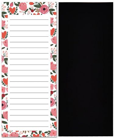 Scandi Farmhouse Floral Magnetic Notepad 50sheets 3.5''x9'' RRP 1.65 CLEARANCE XL 99p