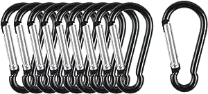 Omuky 10 Pack Black Carabiner Clips RRP 5.99 CLEARANCE XL 4.99