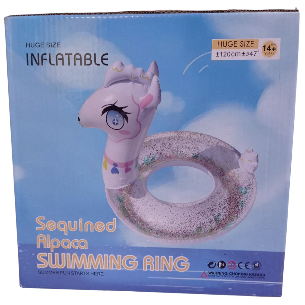Sequined Alpaca Swimming Ring Huge Size Inflatable RRP 11.99 CLEARANCE XL 8.99