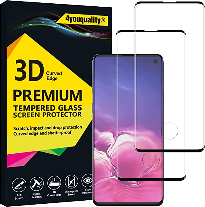 4YouQuality 3D Curved 2 Pack Tempered Glass Screen Protector Samsung Galaxy S10 & S10+ RRP 3.99 CLEARANCE XL 2.99