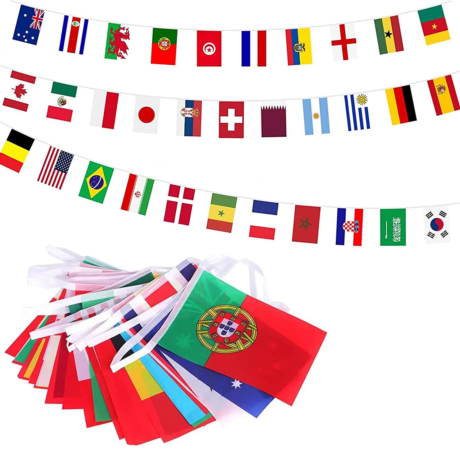 International Flags of the World String Flags Bunting Banner with 64 Country Flags RRP 7 CLEARANCE XL 1.99