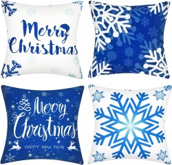Alishomtll Set of 4 Christmas Cushion Covers Decorative Throw Pillow Covers 45x45cm RRP 9.99 CLEARANCE XL 4.99