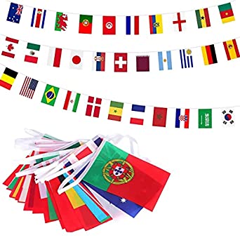 International Flags of the World String Flags Bunting Banner 10M with 32 Country Flags RRP 3 CLEARANCE XL 99p