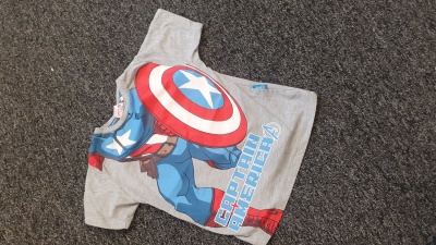 PRELOVED Marvel Avengers Captain America T-Shirt 2-3 Yrs (92-98cm) RRP 5.99 CLEARANCEXL 2.99